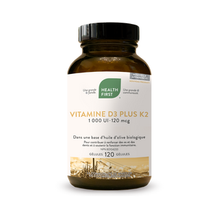 Health first - vitamine d3 plus k2 - 120 gel.
