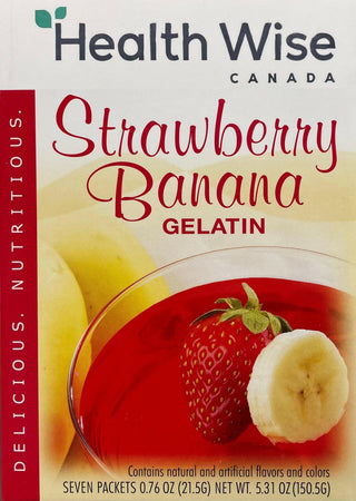 Health wise - gélatine à la fraise et à la banane 7/boîte.