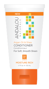 Andalou naturals - après-shampooing riche en humidité à l'huile d'argan et au karité 6 x 50 ml.