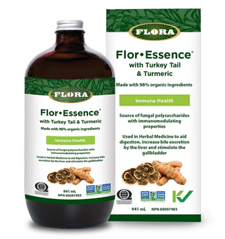 Flora - flor-essence avec queue de dinde et curcuma.