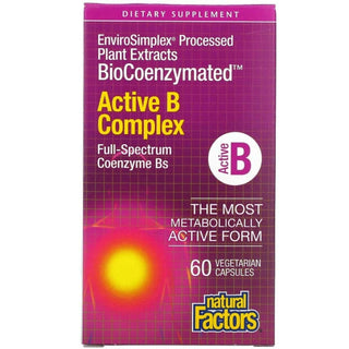 Natural factors - Complexe b actif biocoenzymé ultra-Fort - 60 vcaps