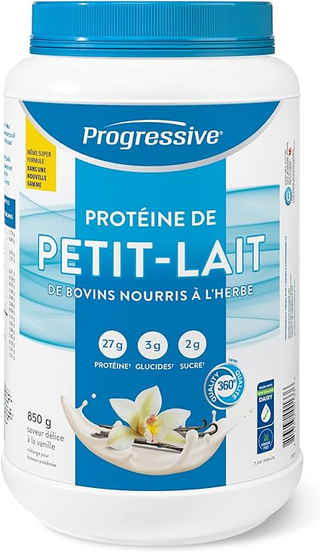Progressive - Proteine de lactosérum nourri a herbe : délice à la vanille - 850g