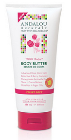 Andalou naturals - beurre corporel doux velours 1000 roses 236 ml.