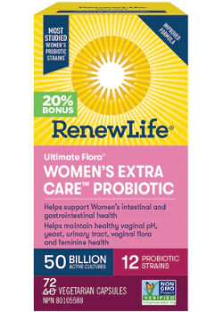 Renew life - flore suprême | probiotiques extra soin pour femmes | 50 milliards 12 souches - 72 caps.