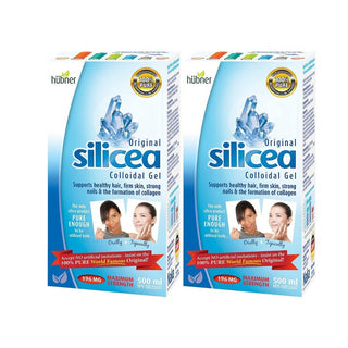 Hübner - Silicea gel colloïdal original (2 x 500 ml) – booster de collagène végétalien pour cheveux, peau et ongles