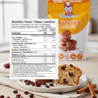 Délices sublimes - Widelicious | mélange à muffins avoine, dattes et raisins | végane, faible en sucre & riche en fibres