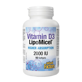 Natural factors - Lipomicel vitamine d3  2000 iu - 90 gélules