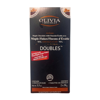 Olivia - chocolat 76% bio avec flocons erable  (2 x 50g)
