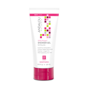 Andalou naturals - gel douche apaisant sensitive 1000 roses 251 ml.