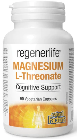 Natural factors - regenerlife l-thréonate  de magnesium - 90 vcaps