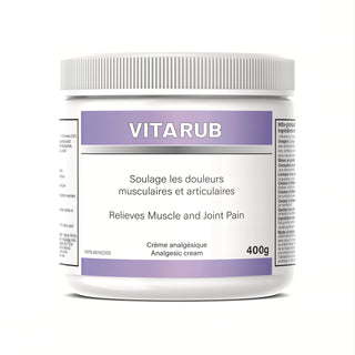 Vita·rub Crème Naturelle Anti-Douleur – Menthol et Eucalyptus pour Muscles, Dos et Arthrite (400g)