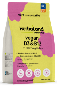 Herbaland - vitamine d3 & b12 végétalien - 90 gelifiees