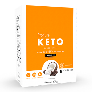 Protilife - keto bombe noix de coco et chocolat (5 bouchees)