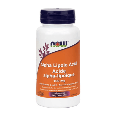 Acide alpha-lipoique 100 mg -NOW -Gagné en Santé