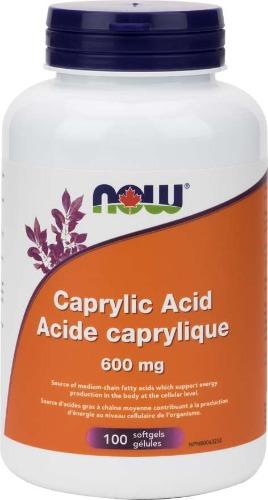 Acide caprylique 600 mg -NOW -Gagné en Santé