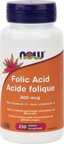 Acide folique -NOW -Gagné en Santé