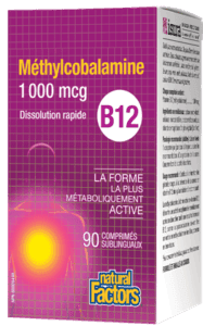 B12 Méthylcobalamine 1000 mcg -Natural Factors -Gagné en Santé