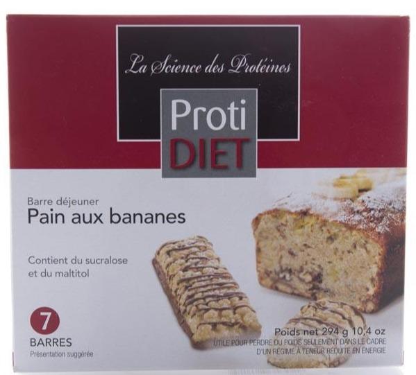 Barre Déjeuner protéinée Pain au Bannanes -Proti diet -Gagné en Santé
