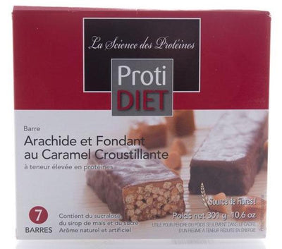 Barre Protéinée au Arachide et Fondant au Caramel Croustillant -Proti diet -Gagné en Santé
