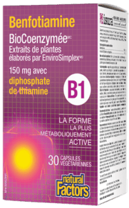 Benfotiamine BioCoenzymée B1 (150 mg · avec diphosphate de thiamine) -Natural Factors -Gagné en Santé