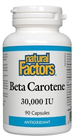 Bêta Carotène 30,000 IU -Natural Factors -Gagné en Santé