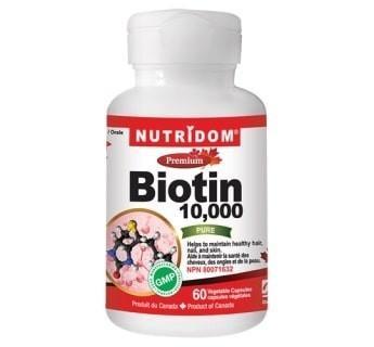 Biotin 10.000 Nutridom | 60 capsules végétales -Nutridom -Gagné en Santé
