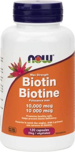 Biotine Extra Fort 10 000 mcg -NOW -Gagné en Santé