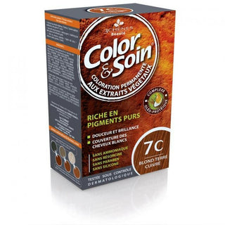 Color & soin - teinture 7c blond terre cuivré 135 ml.