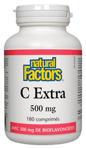 C Extra 500 mg avec bioflavonoïdes 500 mg -Natural Factors -Gagné en Santé