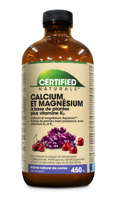 Calcium et Magnésium plus vitamine K2 Liquide -Certified Naturals -Gagné en Santé