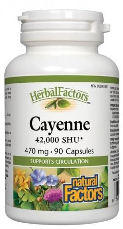 Cayenne - Soutient la circulation | HerbalFactors® -Natural Factors -Gagné en Santé