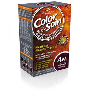 Color & soin - teinture 4m (châtain acajou) 135 ml.