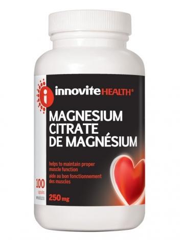 Citrate de magnésium 250 mg -Innovite Health -Gagné en Santé