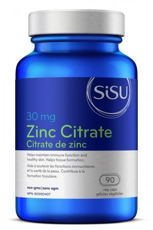Citrate de Zinc 30 mg -SISU -Gagné en Santé