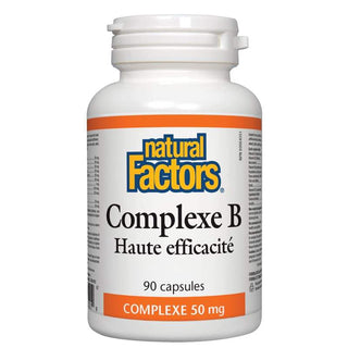 Complexe B Haute Efficacite - 50 mg -Natural Factors -Gagné en Santé