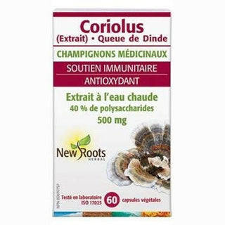 New roots - coriolus (extrait eau chaude)  500 mg - 60 vcaps.