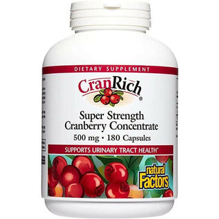 CranRich Ultrafort concentré de canneber 500 mg -Natural Factors -Gagné en Santé