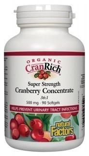CranRich Ultrafort concentré de canneber 500 mg -Natural Factors -Gagné en Santé