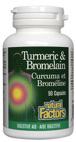 Curcuma et Broméline -Natural Factors -Gagné en Santé