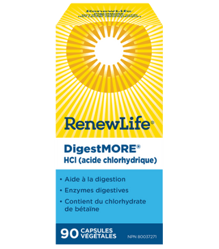 DigestMORE HCl (Acide Chlorhydrique) -Renew Life -Gagné en Santé