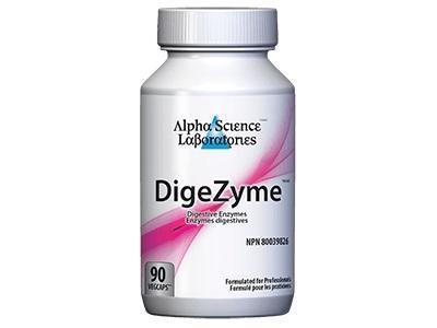 DigeZyme - Améliore la digestion (90 caps.) -Alpha Science -Gagné en Santé