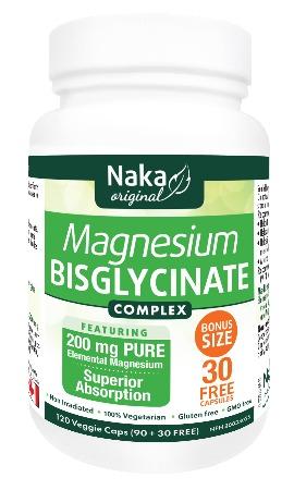Diglycinate de magnésium (200mg magnesium bisglycinate) -Naka Herbs -Gagné en Santé