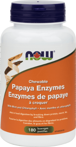 Enzymes de Papaya à croquer -NOW -Gagné en Santé