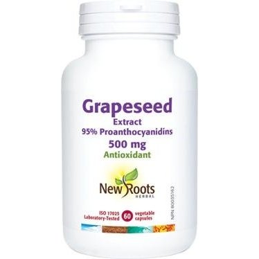 Extrait de pépins de raisin 500 mg -New Roots Herbal -Gagné en Santé