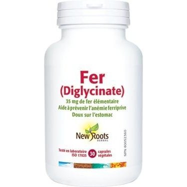 Fer (Diglycinate) -New Roots Herbal -Gagné en Santé
