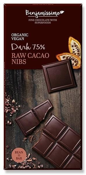 Fèves de cacao crues (Noir 75%) -Benjamin -Gagné en Santé