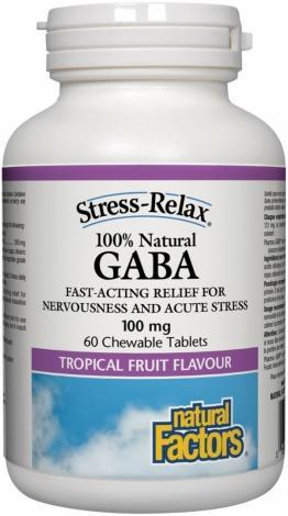 GABA 100% Naturale 100 mg | arôme de fruits tropicaux -Natural Factors -Gagné en Santé