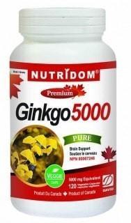 Ginkgo 5000 Nutridom | 120 capsules végétales -Nutridom -Gagné en Santé
