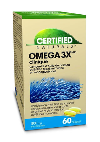 Huile de poisson Oméga3X -Certified Naturals -Gagné en Santé