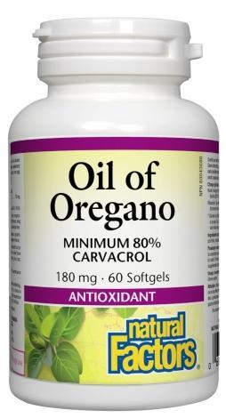 Huile d'origan biologique 180 mg -Natural Factors -Gagné en Santé